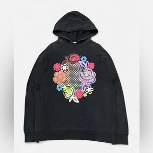 Christopher Kane Archival Floral Motif Black Hoodie Size Large LIKE NEW